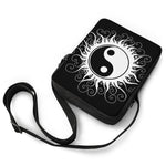 Black And White Yin Yang Sun Print Rectangular Crossbody Bag