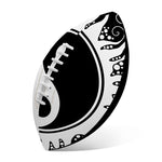 Black And White Yin Yang Sun Print Rugby Ball
