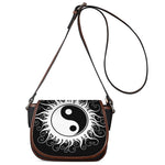 Black And White Yin Yang Sun Print Saddle Bag