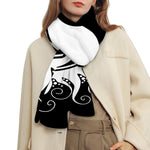 Black And White Yin Yang Sun Print Scarf