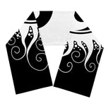 Black And White Yin Yang Sun Print Scarf