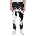 Black And White Yin Yang Sun Print Joggers