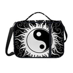 Black And White Yin Yang Sun Print Shoulder Strap Bible Bag
