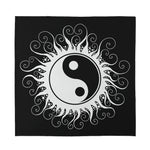 Black And White Yin Yang Sun Print Silk Bandana