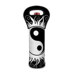 Black And White Yin Yang Sun Print Single Neoprene Wine Tote