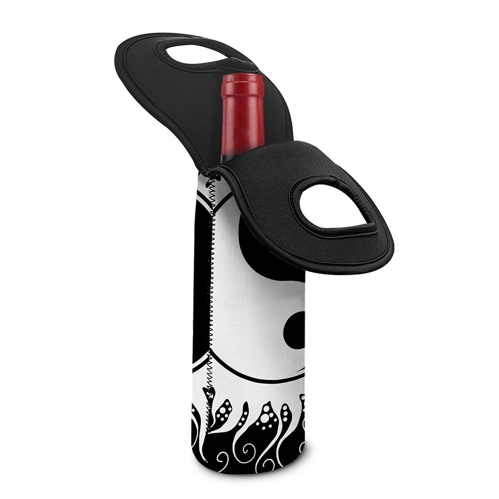 Black And White Yin Yang Sun Print Single Neoprene Wine Tote