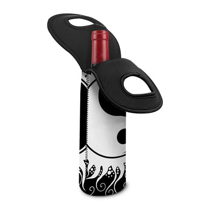 Black And White Yin Yang Sun Print Single Neoprene Wine Tote