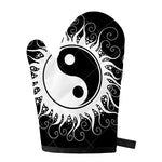 Black And White Yin Yang Sun Print Single Oven Mitt