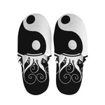 Black And White Yin Yang Sun Print Slippers