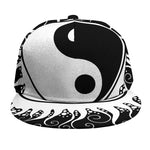 Black And White Yin Yang Sun Print Snapback Cap