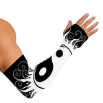 Black And White Yin Yang Sun Print Sun Protection Arm Sleeves
