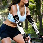 Black And White Yin Yang Sun Print Sun Protection Arm Sleeves