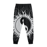 Black And White Yin Yang Sun Print Sweatpants