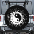 Black And White Yin Yang Sun Print Tire Cover