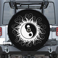 Black And White Yin Yang Sun Print Tire Cover With Camera Hole