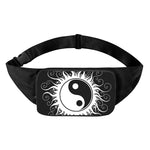 Black And White Yin Yang Sun Print Waist Bag