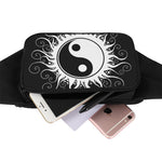 Black And White Yin Yang Sun Print Waist Bag