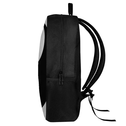 Black And White Yin Yang Symbol Print 17 Inch Backpack