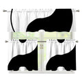 Black And White Yin Yang Symbol Print 3 Piece Kitchen Curtains
