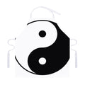 Black And White Yin Yang Symbol Print Adjustable Apron