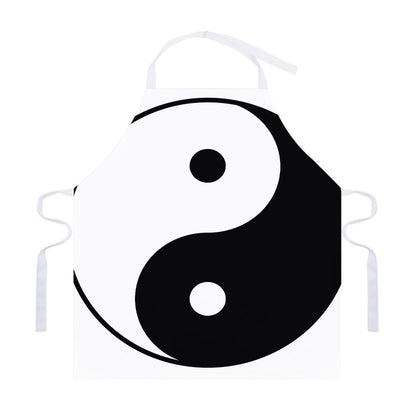 Black And White Yin Yang Symbol Print Adjustable Apron
