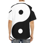 Black And White Yin Yang Symbol Print Aloha Shirt