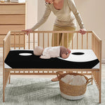 Black And White Yin Yang Symbol Print Baby Crib Sheet