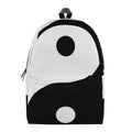 Black And White Yin Yang Symbol Print School Backpack