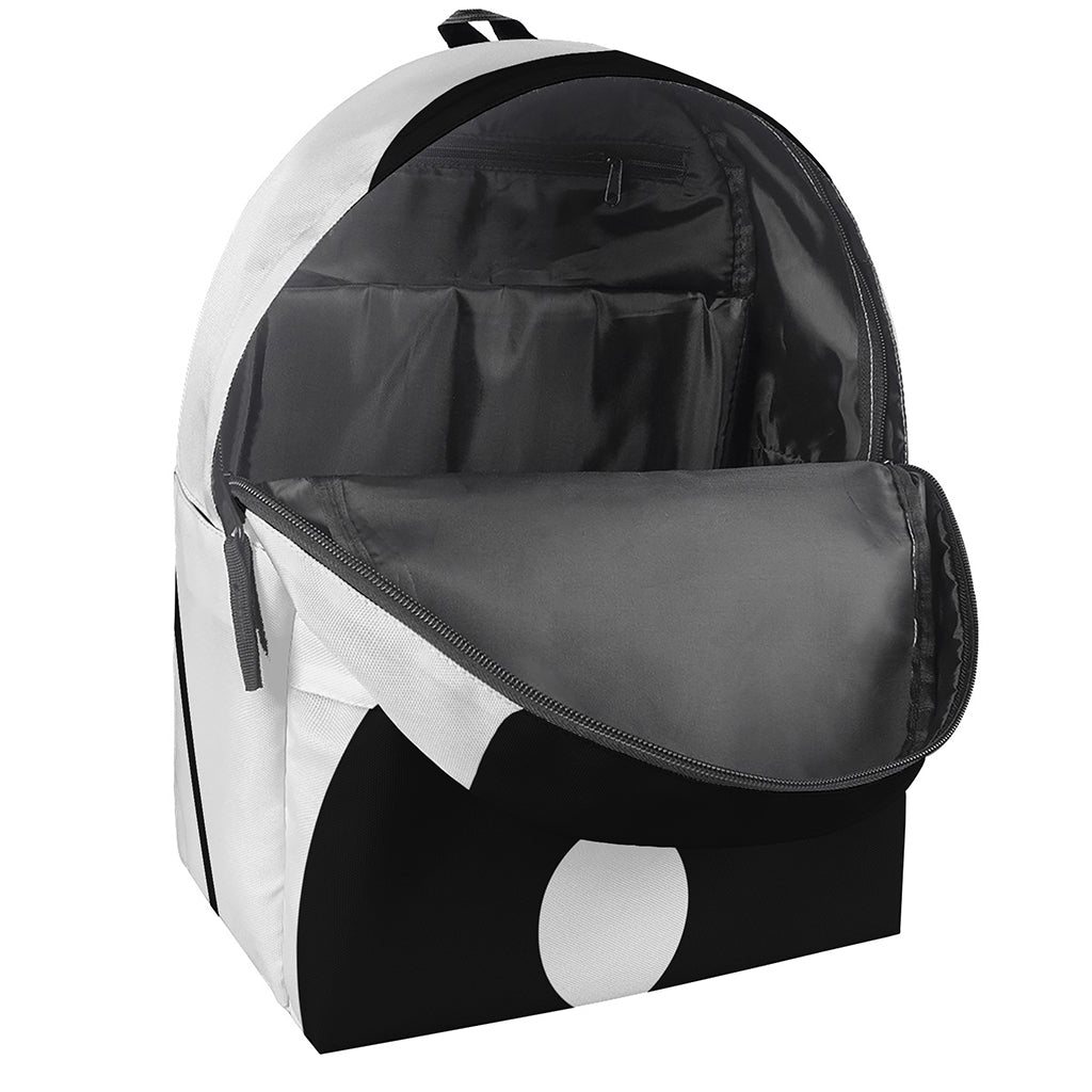 Black And White Yin Yang Symbol Print Backpack