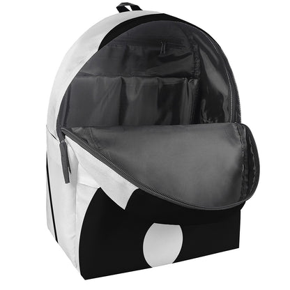 Black And White Yin Yang Symbol Print Backpack
