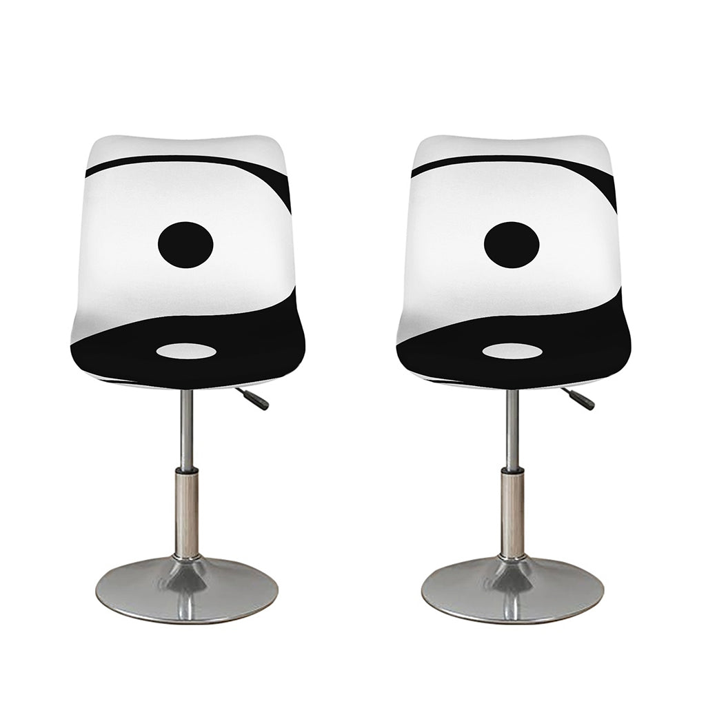Black And White Yin Yang Symbol Print Bar Stool Covers
