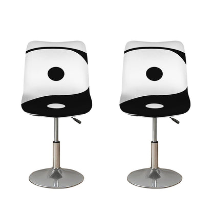 Black And White Yin Yang Symbol Print Bar Stool Covers