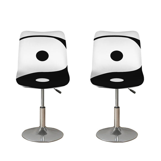 Black And White Yin Yang Symbol Print Bar Stool Covers