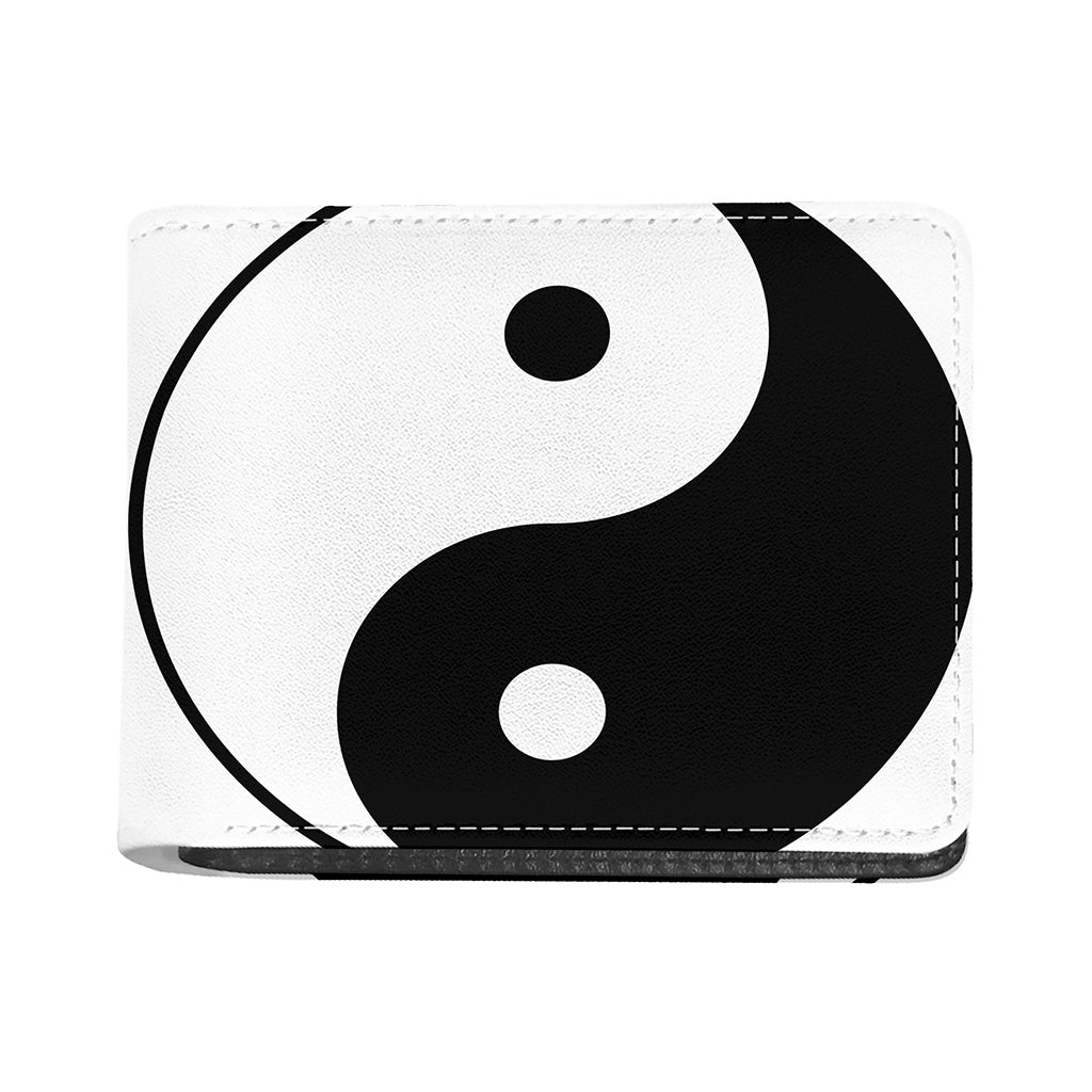 Black And White Yin Yang Symbol Print Bifold Wallet