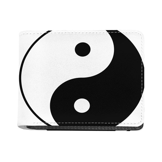 Black And White Yin Yang Symbol Print Bifold Wallet