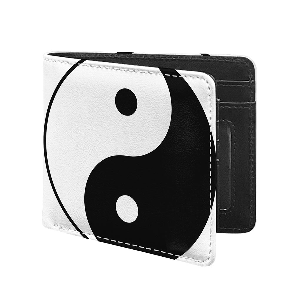 Black And White Yin Yang Symbol Print Bifold Wallet