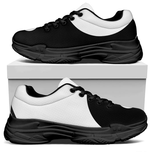 Black And White Yin Yang Symbol Print Black Chunky Shoes