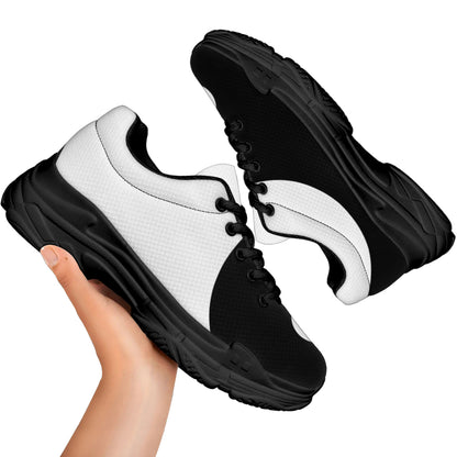 Black And White Yin Yang Symbol Print Black Chunky Shoes