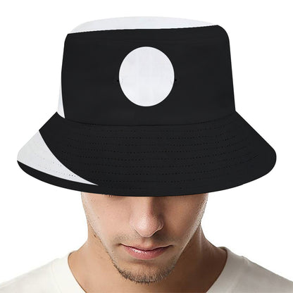 Black And White Yin Yang Symbol Print Bucket Hat