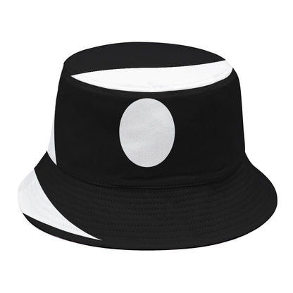 Black And White Yin Yang Symbol Print Bucket Hat