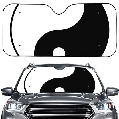 Black And White Yin Yang Symbol Print Car Windshield Sun Shade