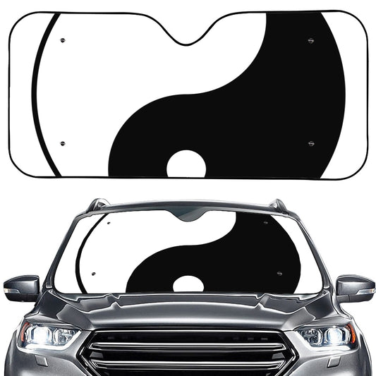 Black And White Yin Yang Symbol Print Car Windshield Sun Shade