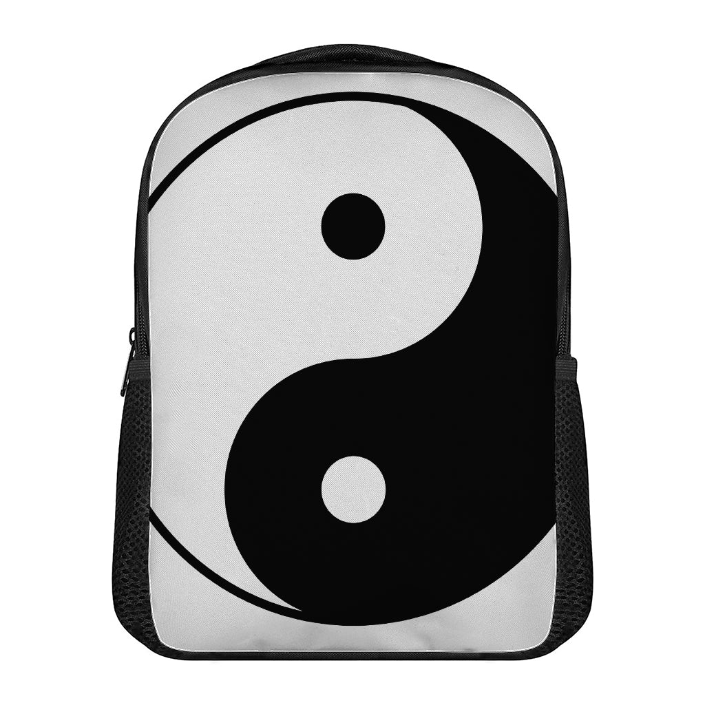 Black And White Yin Yang Symbol Print Casual Backpack