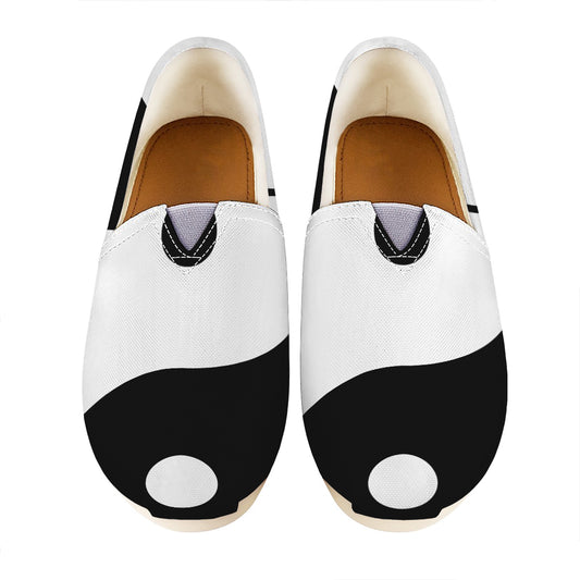Black And White Yin Yang Symbol Print Casual Shoes