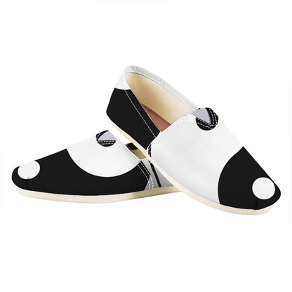 Black And White Yin Yang Symbol Print Casual Shoes