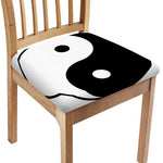 Black And White Yin Yang Symbol Print Chair Cushion Cover
