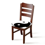 Black And White Yin Yang Symbol Print Chair Cushion Cover