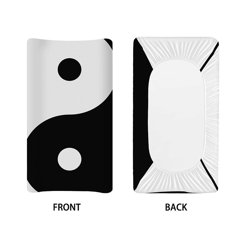 Black And White Yin Yang Symbol Print Changing Pad Cover