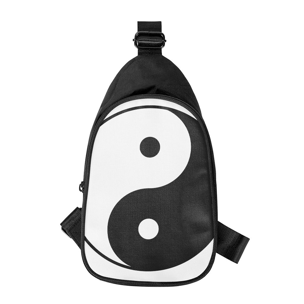 Black And White Yin Yang Symbol Print Chest Bag