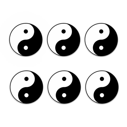 Black And White Yin Yang Symbol Print Coaster Set
